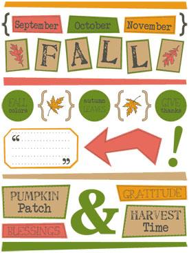 Fall FreeStyle Sticker Sheet by SRM Press - Scrapbook Supply Companies