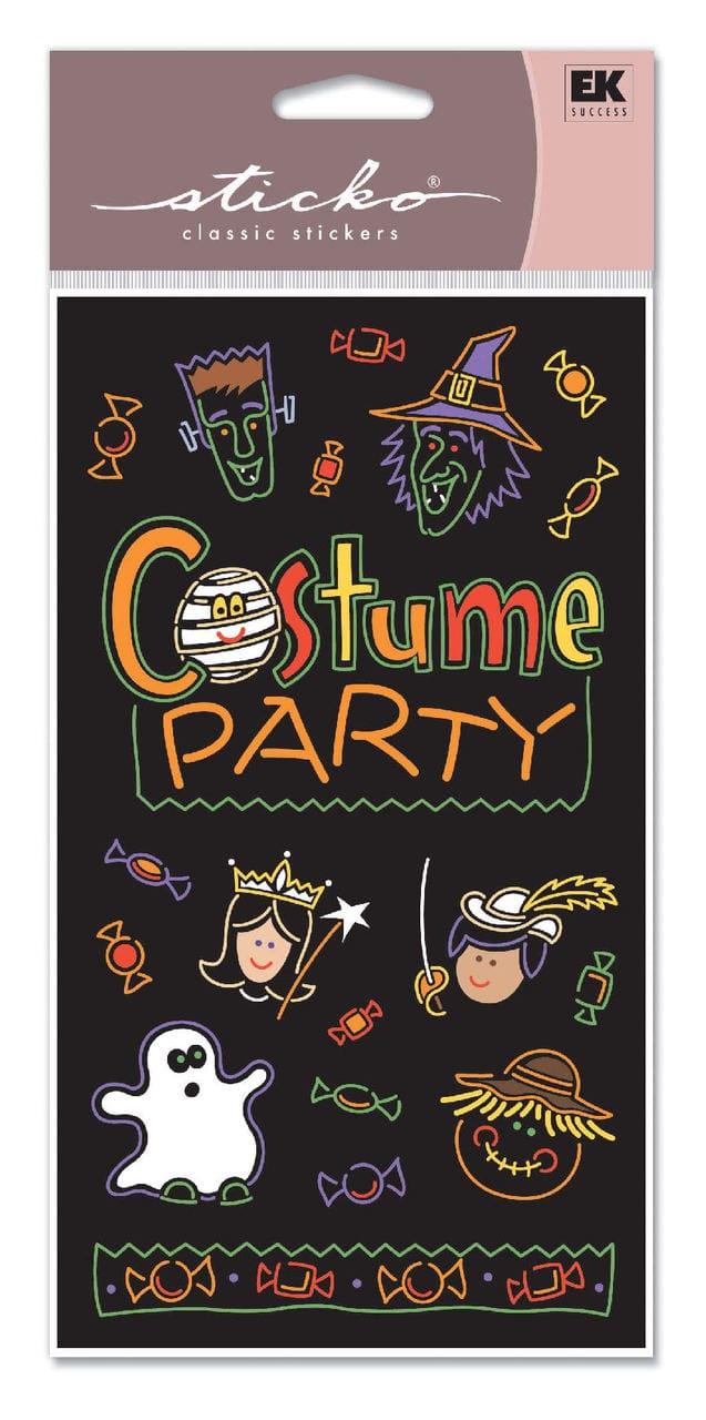 Halloween Costume Party Neon Glow In The Dark Sticker Sheet by EK Success - Scrapbook Supply Companies