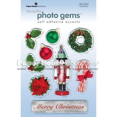 Merry Christmas Photo Gem Epoxy Stickers by Paper House Productions - Scrapbook Supply Companies