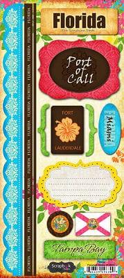Paradise Collection Florida 6 x 12 Cardstock Sticker Sheet by Scrapbook Customs - Scrapbook Supply Companies