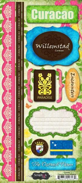 Paradise Collection Curacao 6 x 12 Cardstock Sticker Sheet by Scrapbook Customs - Scrapbook Supply Companies