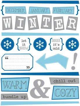 Winter FreeStyle Sticker Sheet by SRM Press - Scrapbook Supply Companies