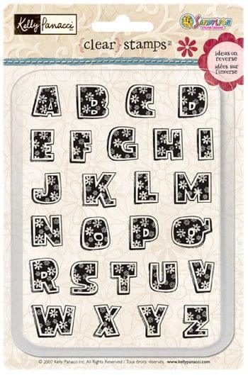 Kelly Panacci Flowers Upper Case Alpha Acrylic Stamp Set by Sandylion - 26 Stamps - Scrapbook Supply Companies