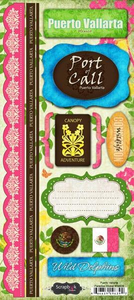 Paradise Collection Puerto Vallarta 6 x 12 Cardstock Sticker Sheet by Scrapbook Customs - Scrapbook Supply Companies