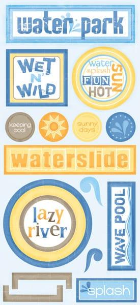 Tropical Collection Water Park 6 x 12 Cardstock Sticker Sheet by Scrapbook Customs - Scrapbook Supply Companies