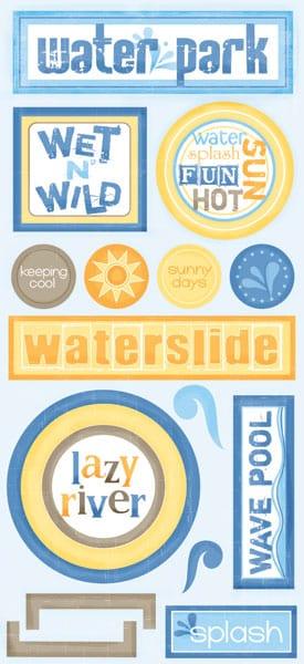 Tropical Collection Water Park 6 x 12 Cardstock Sticker Sheet by Scrapbook Customs - Scrapbook Supply Companies