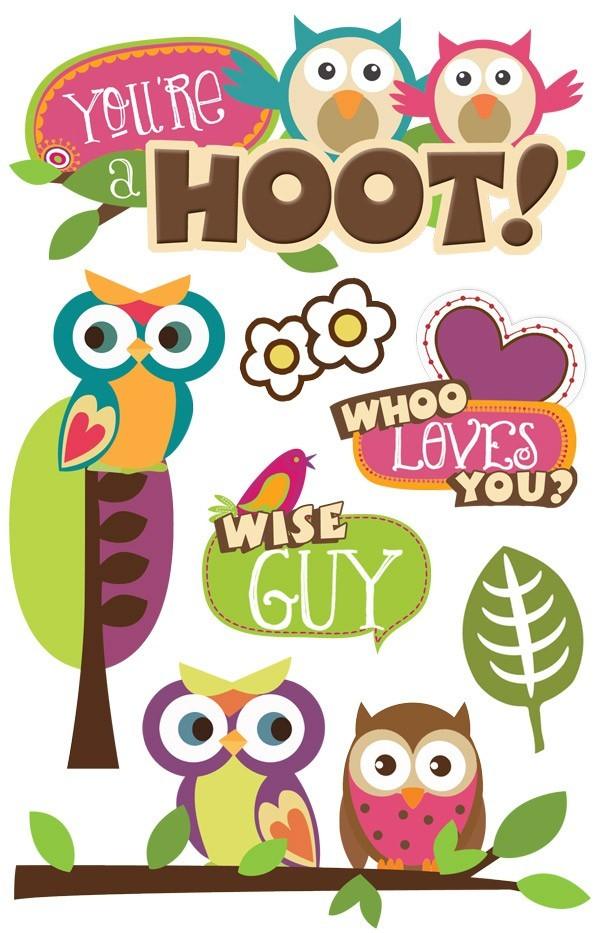 Family Collection You're A Hoot 5 x 7 Glitter 3D Scrapbook Embellishment by Paper House Productions.